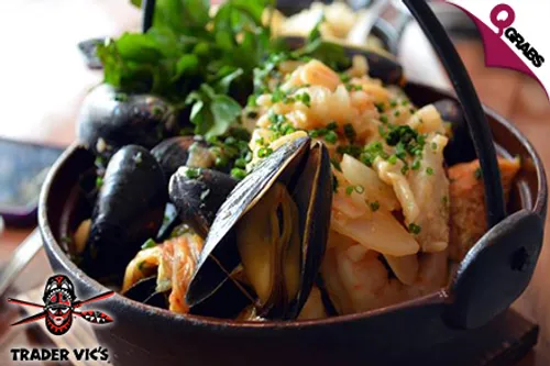 For QR149 Eat Your Heart Out with Unlimited Mussels & One Beverage at Trader Vic's! (QR299 Value)